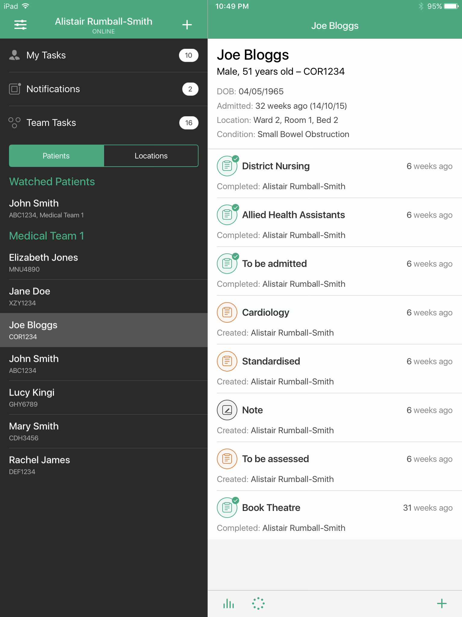 Cortex version 2.5: a richer timeline with attributed tasks and completion status at a glance
